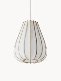 Suspension en bambou Salma, Blanc, bois clair, Ø 35 x haut. 35 cm