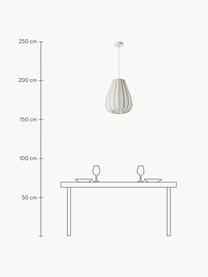 Pendelleuchte Salma aus Bambus, Lampenschirm: Textil, Bambusholz, Ratta, Baldachin: Metall, Weiss, Helles Holz, Ø 35 x H 35 cm