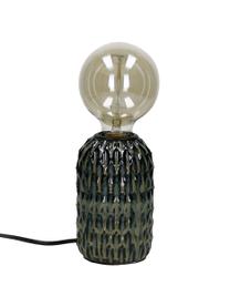 Kleine keramische tafellamp Luz in donkergroen, Lampvoet: keramiek, Donkergroen, Ø 9 x H 15 cm