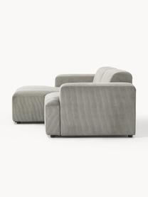 Cord-Ecksofa Melva (3-Sitzer), Bezug: Cord (92% Polyester, 8% P, Gestell: Massives Kiefernholz, FSC, Füße: Kunststoff, Cord Grau, B 238 x T 143 cm, Eckteil links
