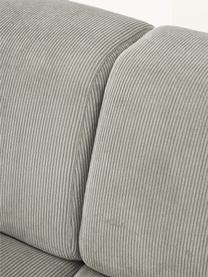 Cord-Ecksofa Melva (3-Sitzer), Bezug: Cord (92% Polyester, 8% P, Gestell: Massives Kiefernholz, FSC, Füße: Kunststoff, Cord Grau, B 238 x T 143 cm, Eckteil links