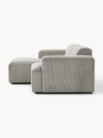 Cord-Ecksofa Melva (3-Sitzer), Bezug: Cord (92% Polyester, 8% P, Gestell: Massives Kiefernholz, Spa, Füße: Kunststoff Dieses Produkt, Cord Grau, B 238 x T 143 cm, Eckteil links