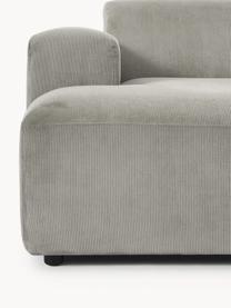 Cord-Ecksofa Melva (3-Sitzer), Bezug: Cord (92% Polyester, 8% P, Gestell: Massives Kiefernholz, Spa, Füße: Kunststoff Dieses Produkt, Cord Grau, B 238 x T 143 cm, Eckteil links