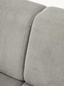 Cord-Ecksofa Melva (3-Sitzer), Bezug: Cord (92% Polyester, 8% P, Gestell: Massives Kiefernholz, Spa, Füße: Kunststoff Dieses Produkt, Cord Grau, B 238 x T 143 cm, Eckteil links