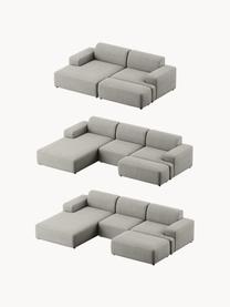 Cord-Ecksofa Melva (3-Sitzer), Bezug: Cord (92% Polyester, 8% P, Gestell: Massives Kiefernholz, Spa, Füße: Kunststoff Dieses Produkt, Cord Grau, B 238 x T 143 cm, Eckteil links