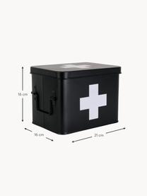 Pudełko do przechowywania Medicine, Metal powlekany, Czarny, S 21 x W 16 cm