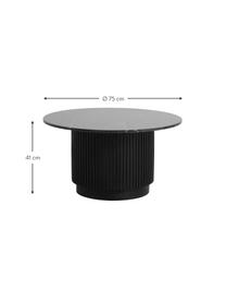 Table basse ronde marbre Erie, Noir, Ø 75 cm