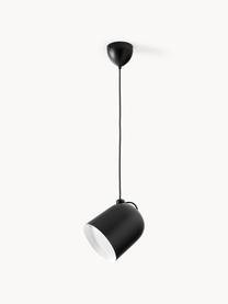 Lámpara de techo pequeña Angle, Pantalla: metal recubierto, Anclaje: metal, recubierto, Cable: cubierto en tela, Negro, Ø 21 x Al 32 cm