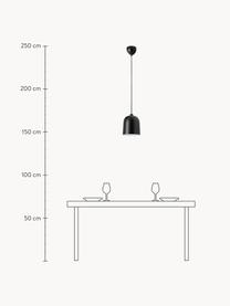 Kleine Pendelleuchte Angle, Lampenschirm: Metall, beschichtet, Diffusorscheibe: Kunststoff, Baldachin: Metall, beschichtet, Schwarz, Ø 21 x H 32 cm