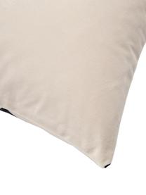 Housse de coussin 45x45 velours noir/blanc crème Jaxon, 100 % velours de polyester, Noir, beige, larg. 45 x long. 45 cm