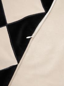 Fluwelen kussenhoes Jaxon in zwart/crèmewit, 100% polyester fluweel, Zwart, beige, B 45 x L 45 cm