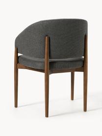 Silla con reposabrazos Nemo, Tapizado: 100% poliéster Alta resis, Estructura: madera de fresno pintada, Tejido gris antracita, madera de fresno oscura, An 63 x F 55 cm