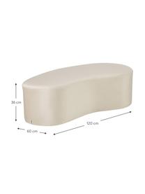 Pouf in velluto Horta, Poliestere, Bianco latteo, Larg. 120 x Alt. 36 cm