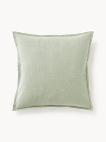 Housse de coussin 50x50 en coton Vicky, 100 % coton bio, Vert sauge, larg. 50 x long. 50 cm