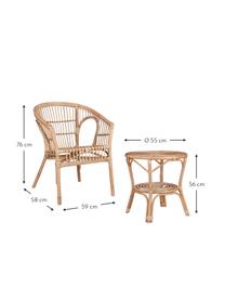 Garten-Lounge-Set Zambia aus Rattan, 3-tlg., Rattan, Hellbraun, Set mit verschiedenen Grössen