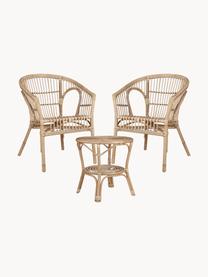 Garten-Lounge-Set Zambia aus Rattan, 3-tlg., Rattan, Hellbraun, Set mit verschiedenen Grössen