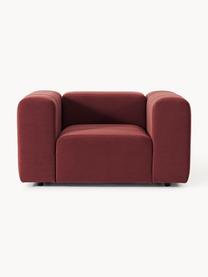 Fauteuil lounge en velours Lena, Velours lie de vin, larg. 133 x prof. 106 cm