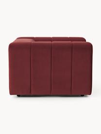 Fauteuil lounge en velours Lena, Velours lie de vin, larg. 133 x prof. 106 cm