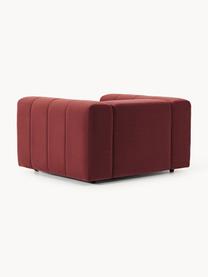 Poltrona lounge in velluto Lena, Rivestimento: velluto (100% poliestere), Struttura: legno di faggio, truciola, Piedini: plastica, Velluto rosso vino, Larg. 133 x Prof. 106 cm