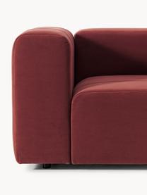 Fauteuil lounge en velours Lena, Velours lie de vin, larg. 133 x prof. 106 cm