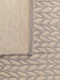 In- & outdoor vloerkleed Braided met bladpatroon, 100% polypropyleen, Grijs, beige, B 120 x L 170 cm (maat S)