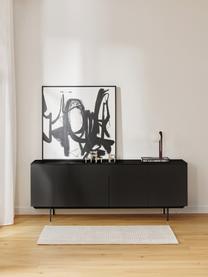 Credenza Elona, Nero opaco, Larg. 200 x Alt. 75 cm