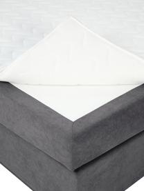 Boxspringbett Livia mit Stauraum, Matratze: 5-Zonen-Taschenfederkern, Füße: Kunststoff, Webstoff Dunkelgrau, B 180 x L 200 cm, Härtegrad H2