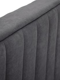 Boxspringbett Livia mit Stauraum, Matratze: 5-Zonen-Taschenfederkern, Füße: Kunststoff, Webstoff Dunkelgrau, B 180 x L 200 cm, Härtegrad H2