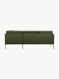 Ecksofa Fluente mit Metall-Füßen, Bezug: 100% Polyester Der hochwe, Gestell: Massives Kiefernholz, FSC, Füße: Metall, pulverbeschichtet, Webstoff Dunkelgrün, B 221 x T 200 cm, Eckteil links