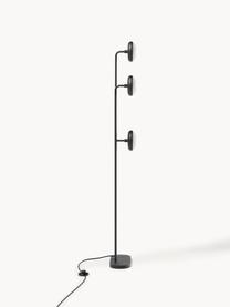 Lampada da terra a LED luce regolabile James, Paralume: vetro opale, Struttura: metallo, Nero opaco, Alt. 130 cm