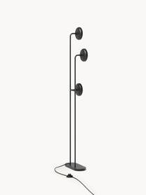 Lampada da terra a LED luce regolabile James, Paralume: vetro opale, Struttura: metallo, Nero opaco, Alt. 130 cm