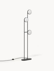 Lampada da terra a LED luce regolabile James, Paralume: vetro opale, Struttura: metallo, Nero opaco, Alt. 130 cm