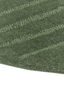 Kulatý ručně všívaný vlněný koberec Mason, Tmavě zelená, Ø 120 cm (velikost S)
