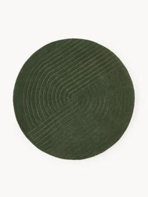 Tapis rond en laine tuftée main Mason, Vert foncé, Ø 120 cm (taille S)