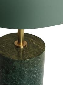 Tafellamp Videl met marmeren voet, Lampenkap: metaal, gecoat, Lampvoet: marmer, Frame: metaal, Groen, Ø 26 cm x H 44 cm