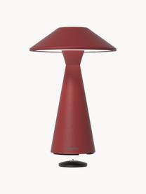 Kleine mobiele LED outdoor tafellamp Move, dimbaar, Lamp: gecoat aluminium, Wijnrood, Ø 15 x H 31 cm