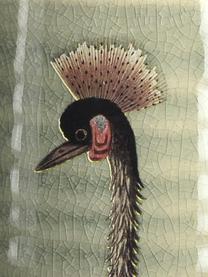 Jarrón grande Crane, Gres, Gris, multicolor, Ø 13 x Al 30 cm