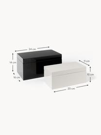 Set de cajas Kylie, 2 uds., Tablero de fibras de densidad media (MDF), Negro, Off White, Set de diferentes tamaños