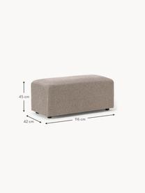 Hocker Melva, B 99 x T 42 cm, Bezug: 100 % Polyester Der strap, Gestell: Massives Kiefern- und Fic, Webstoff Greige, B 99 x T 42 cm