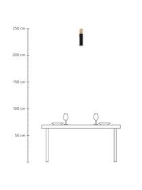 Plafondspot Paulo met houten decoratie, Lampenkap: gecoat staal, Decoratie: hout, Zwart, bruin, Ø 8 x H 30 cm