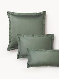 Taie d'oreiller en satin de coton Premium, Vert foncé, larg. 50 x long. 70 cm