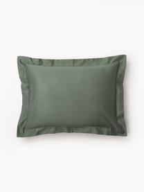 Taie d'oreiller en satin de coton Premium, Vert foncé, larg. 50 x long. 70 cm