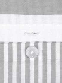 Funda de almohada de algodón Lorena, Gris claro, blanco crema, An 45 x L 85 cm
