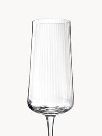 Ručne vyrobené poháre na sekt Cami, 4 ks, Fúkané sklo, Priehľadná, Ø 7 x V 25 cm, 230 ml