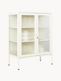 Metall-Vitrine The Mixer mit geriffeltem Glas, Off White, B 75 x H 100 cm