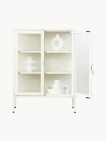 Metall-Vitrine The Mixer mit geriffeltem Glas, Off White, B 75 x H 100 cm