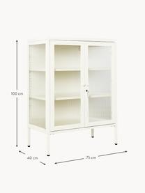 Metall-Vitrine The Mixer mit geriffeltem Glas, Off White, B 75 x H 100 cm