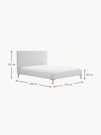 Čalouněná postel Peace, Světle šedá, Š 140 cm, D 200 cm