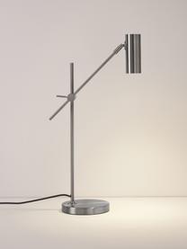 Lampa biurkowa Cassandra, Odcienie srebrnego, G 47 x W 55 cm