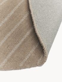 Alfombra redonda artesanal de lana Mason, Parte superior: 100% lana, Reverso: 100% algodón Las alfombra, Gris pardo, Ø 150 cm (Tamaño M)
